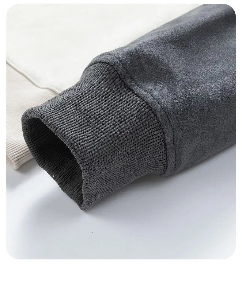 Jersey Vintage con cuello vuelto y bloques de Color para hombre, sudadera desgastada de manga larga para ropa de calle de otoño, ropa masculina