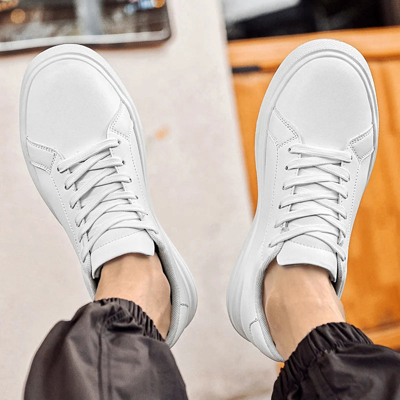 Nuevas zapatillas de deporte para hombre, zapatos con elevador, plantilla para aumentar la altura, zapatos de tacón alto de 6-10CM, zapatos deportivos de cuero, zapatos para hombre