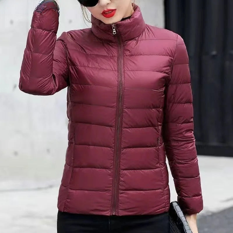 Nueva Chaqueta de Plumón con Capucha para Mujer, Corta, uesa, Cálida, Informal, ra, Estilo Coreano, Diseño Simple