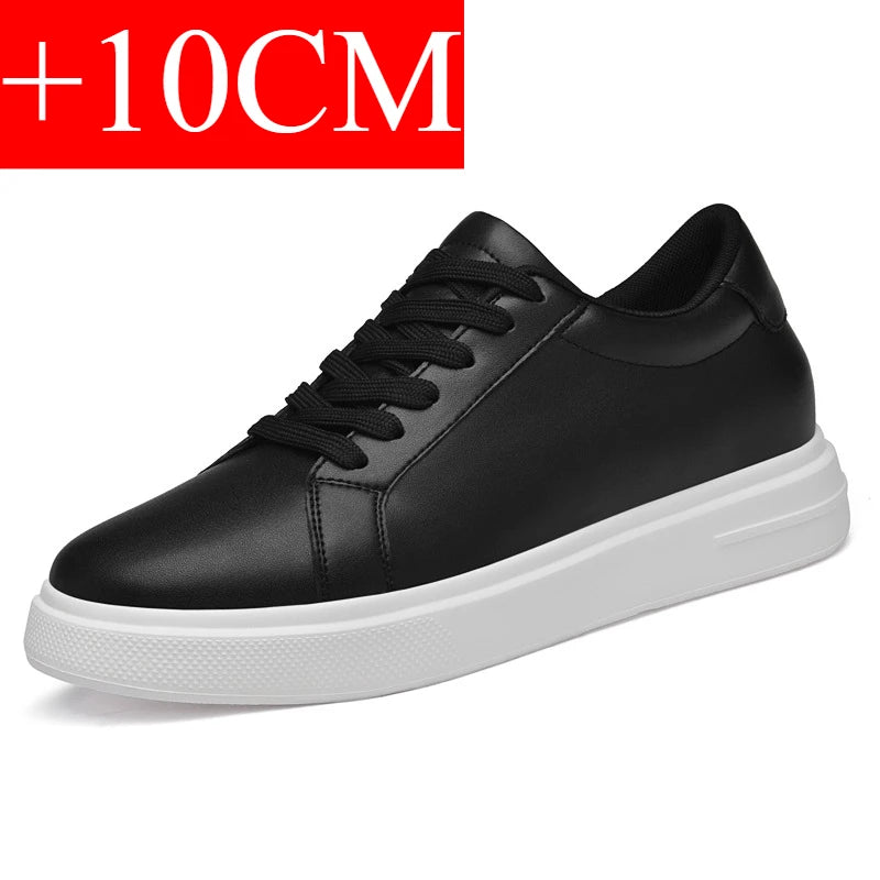 Nuevas zapatillas de deporte para hombre, zapatos con elevador, plantilla para aumentar la altura, zapatos de tacón alto de 6-10CM, zapatos deportivos de cuero, zapatos para hombre