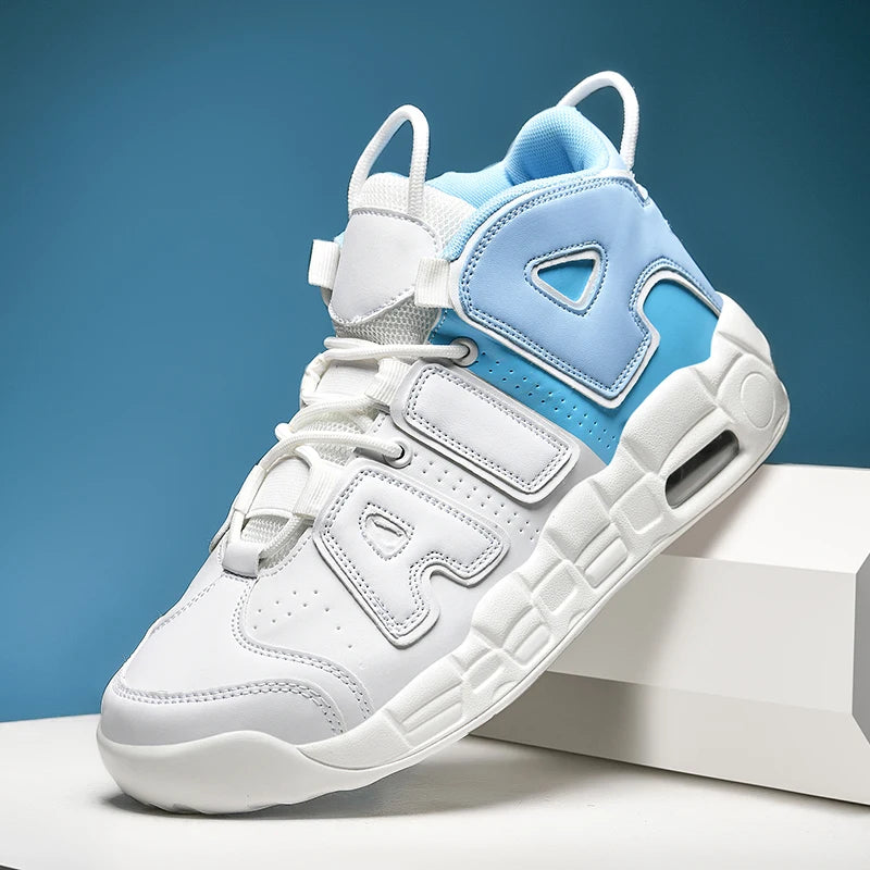 Nuevos zapatos altos de gran tamaño para hombre, zapatillas deportivas ligeras y antideslizantes con amortiguación de aire, zapatillas de baloncesto informales