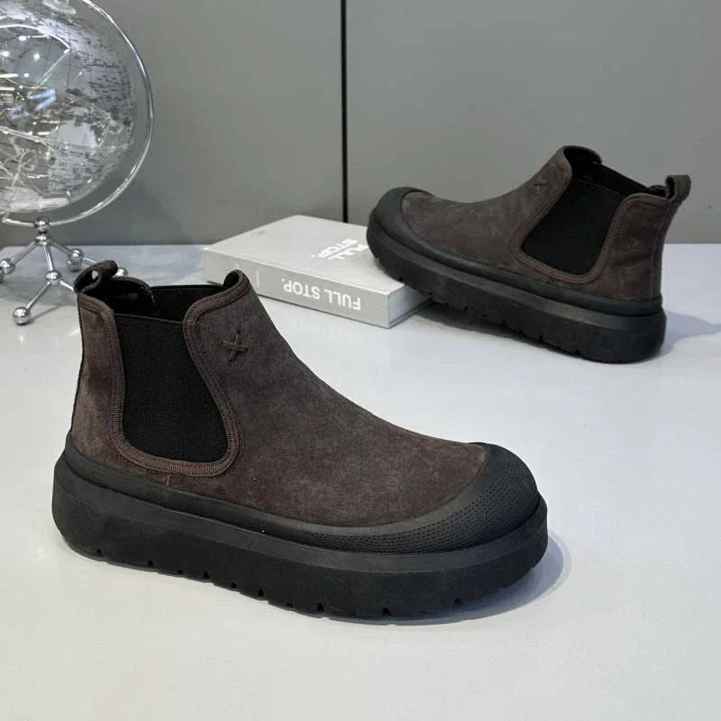 Botines de plataforma para hombre de alta calidad  Chelsea zapatos de diseñador de lujo para hombres tacón plano cálido Casual elegante botines de hombre