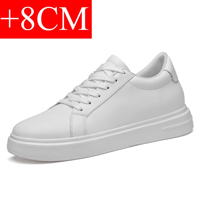 Nuevas zapatillas de deporte para hombre, zapatos con elevador, plantilla para aumentar la altura, zapatos de tacón alto de 6-10CM, zapatos deportivos de cuero, zapatos para hombre