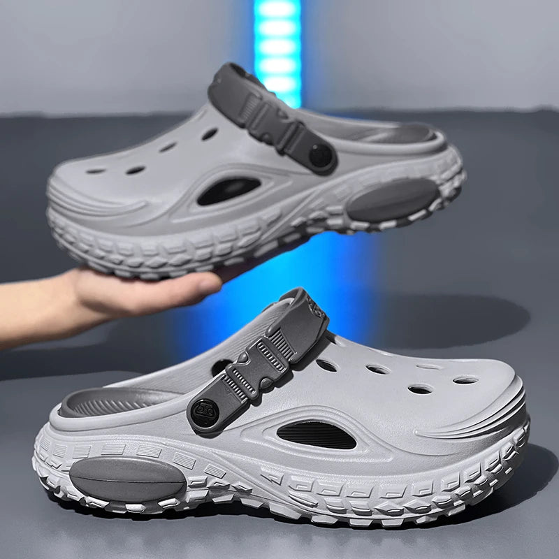 Nuevos Zuecos de EVA para Hombre, Verano Sandalias Convertibles de Punta Cerrada, Plataforma con Aumento de Altura, Ligeras, para Playa y Exteriores