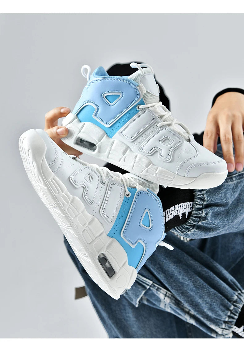 Nuevos zapatos altos de gran tamaño para hombre, zapatillas deportivas ligeras y antideslizantes con amortiguación de aire, zapatillas de baloncesto informales