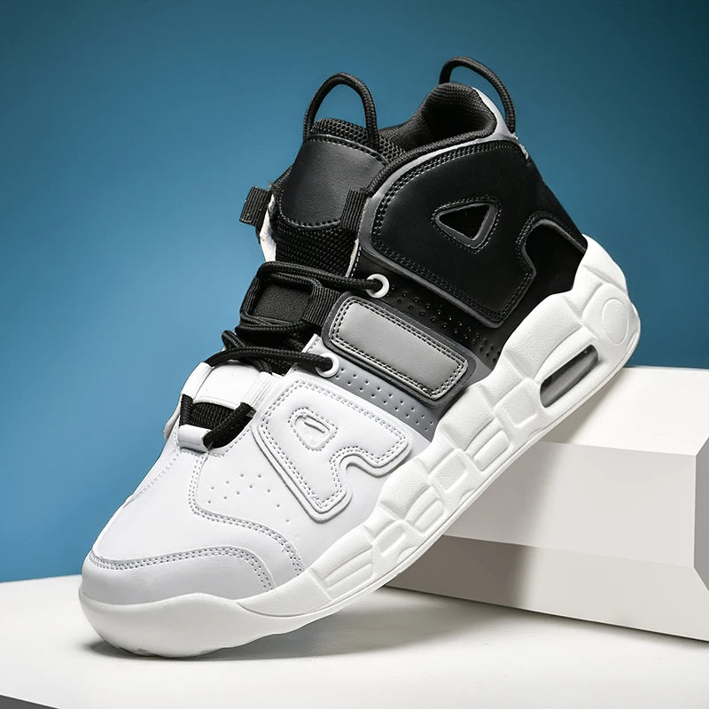 Nuevos zapatos altos de gran tamaño para hombre, zapatillas deportivas ligeras y antideslizantes con amortiguación de aire, zapatillas de baloncesto informales