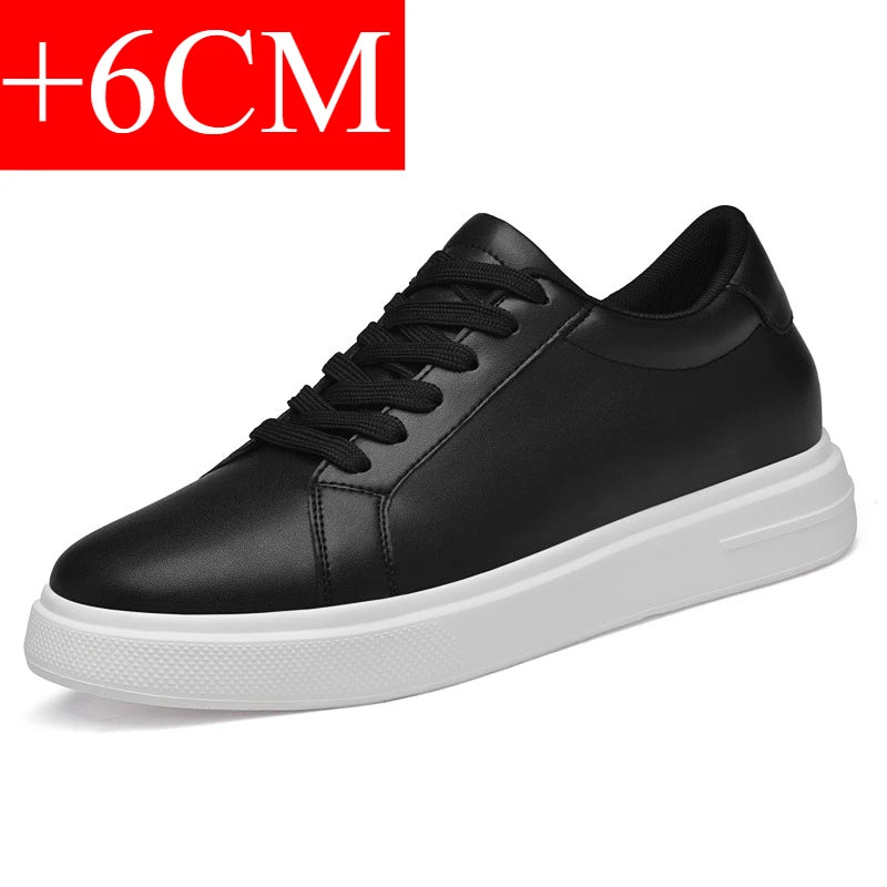 Nuevas zapatillas de deporte para hombre, zapatos con elevador, plantilla para aumentar la altura, zapatos de tacón alto de 6-10CM, zapatos deportivos de cuero, zapatos para hombre