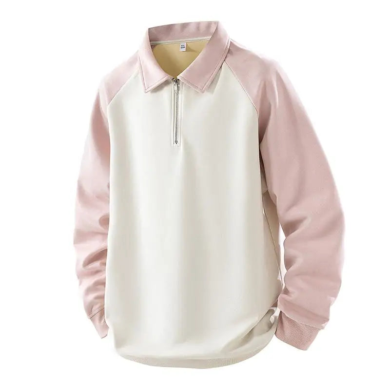 Jersey Vintage con cuello vuelto y bloques de Color para hombre, sudadera desgastada de manga larga para ropa de calle de otoño, ropa masculina