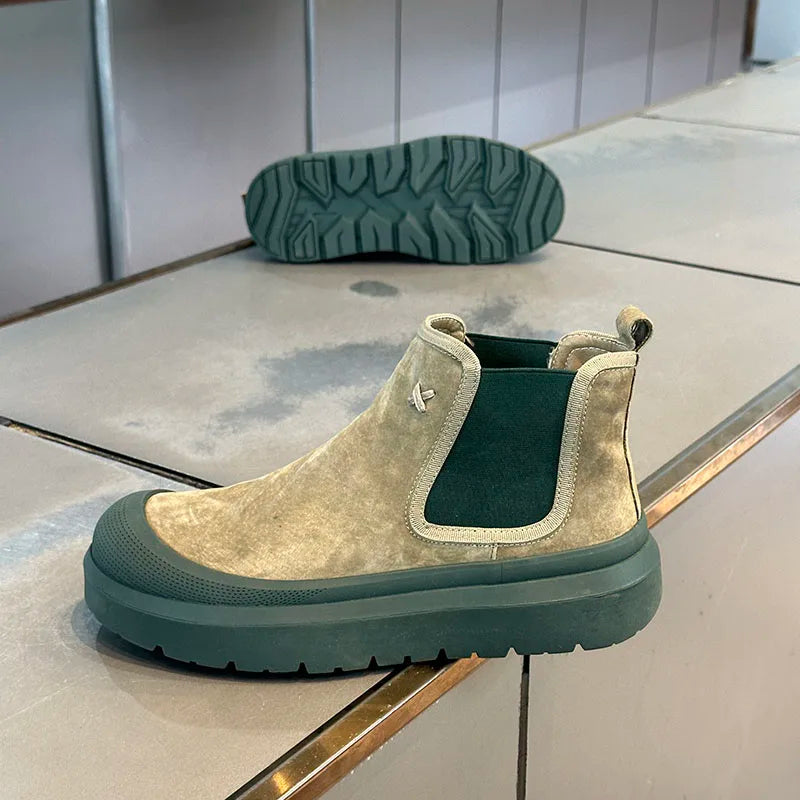 Botines de plataforma para hombre de alta calidad  Chelsea zapatos de diseñador de lujo para hombres tacón plano cálido Casual elegante botines de hombre