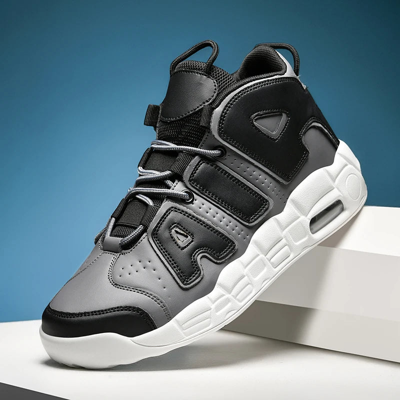 Nuevos zapatos altos de gran tamaño para hombre, zapatillas deportivas ligeras y antideslizantes con amortiguación de aire, zapatillas de baloncesto informales