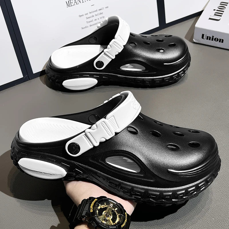 Nuevos Zuecos de EVA para Hombre, Verano Sandalias Convertibles de Punta Cerrada, Plataforma con Aumento de Altura, Ligeras, para Playa y Exteriores